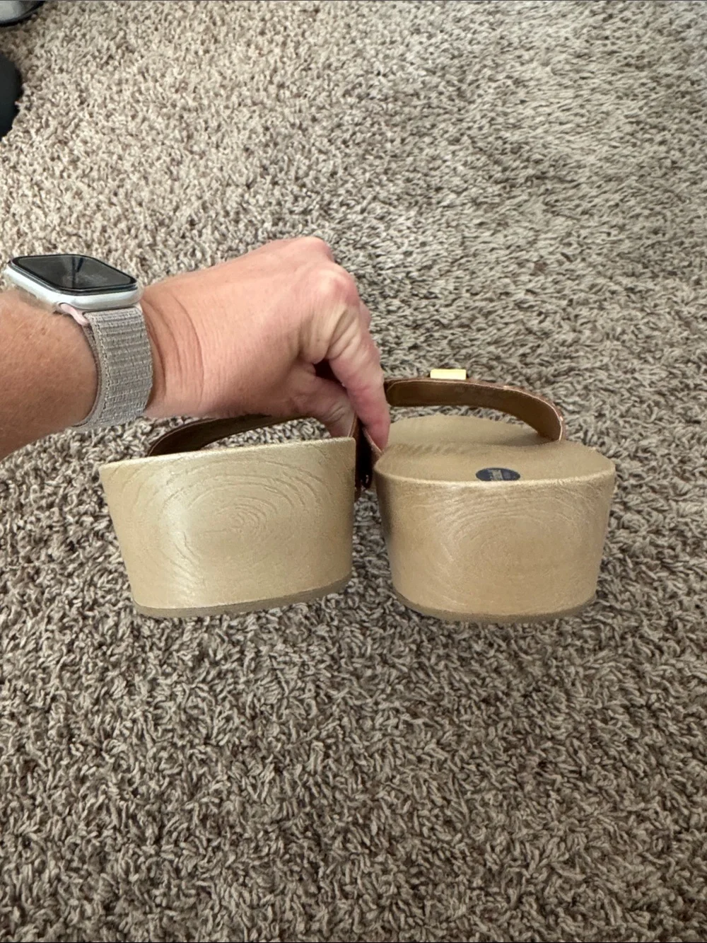 Dr. Scholl's Classic Snake Embossed Sandal in Saddle Tan